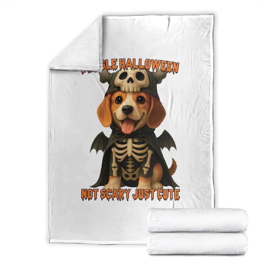 Beagle Halloween Skeleton Throw Blanket Not Scary Just Cute Dog Lover TS12 White Print Your Wear