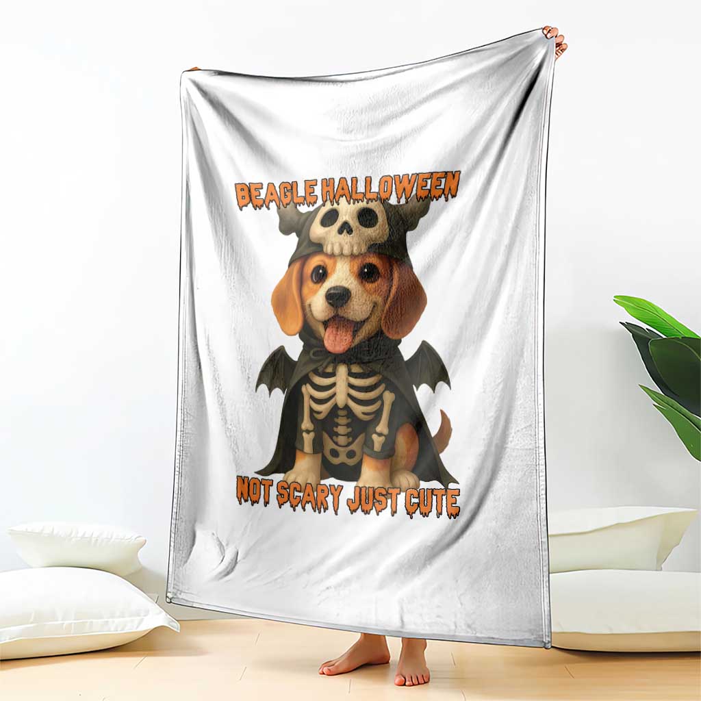 Beagle Halloween Skeleton Throw Blanket Not Scary Just Cute Dog Lover TS12 Print Your Wear