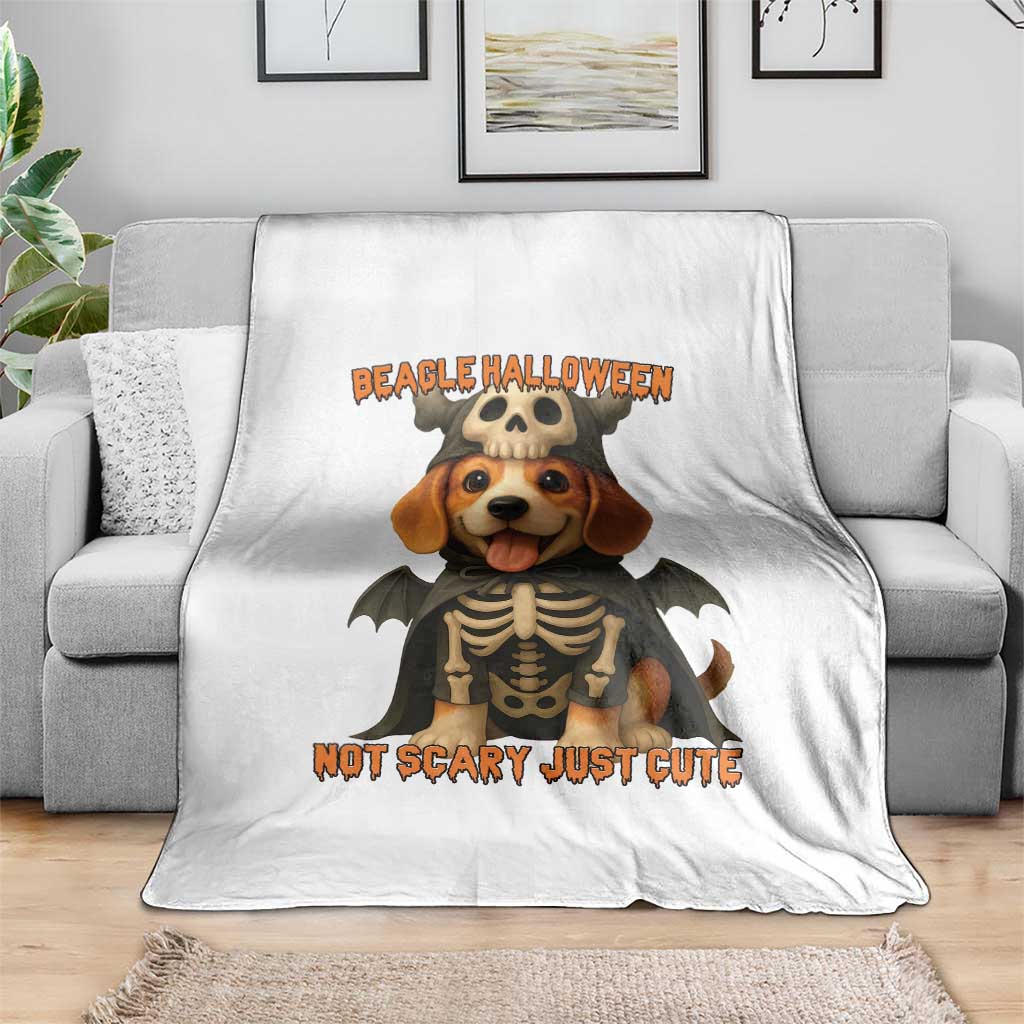 Beagle Halloween Skeleton Throw Blanket Not Scary Just Cute Dog Lover TS12 Print Your Wear