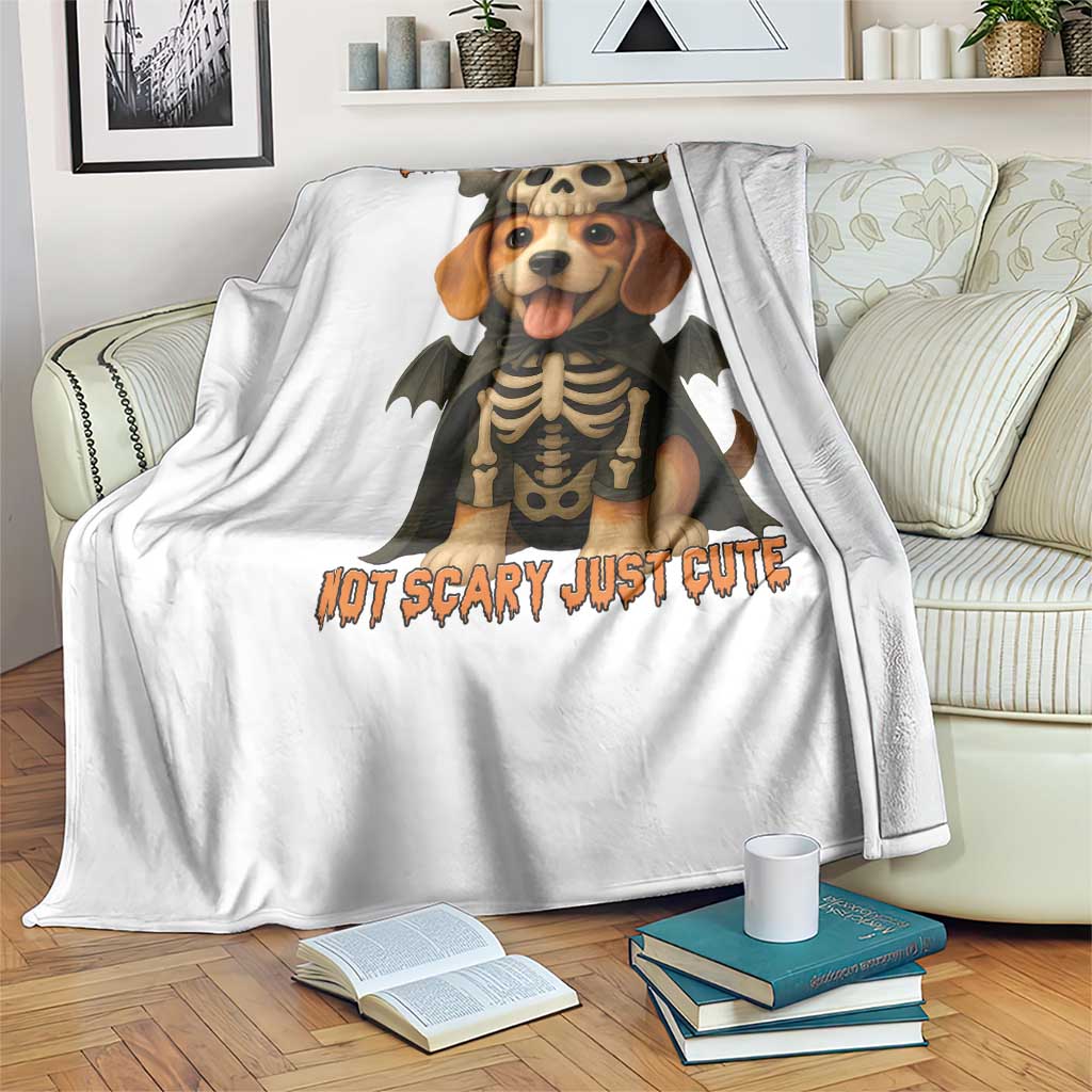Beagle Halloween Skeleton Throw Blanket Not Scary Just Cute Dog Lover TS12 Print Your Wear