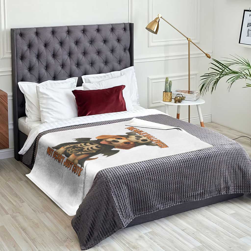 Beagle Halloween Skeleton Throw Blanket Not Scary Just Cute Dog Lover TS12 Print Your Wear