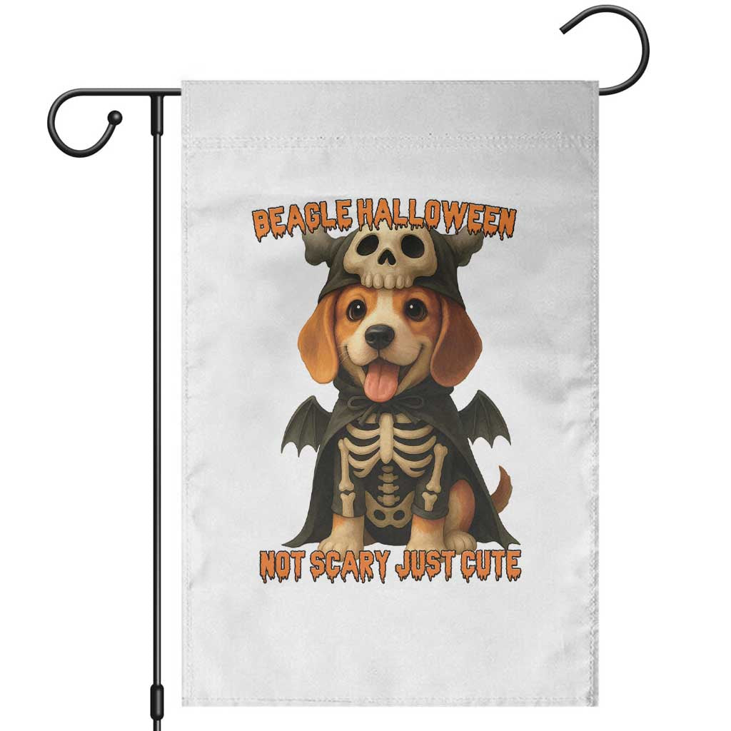 Beagle Halloween Skeleton Garden Flag Not Scary Just Cute Dog Lover TS12 White Print Your Wear