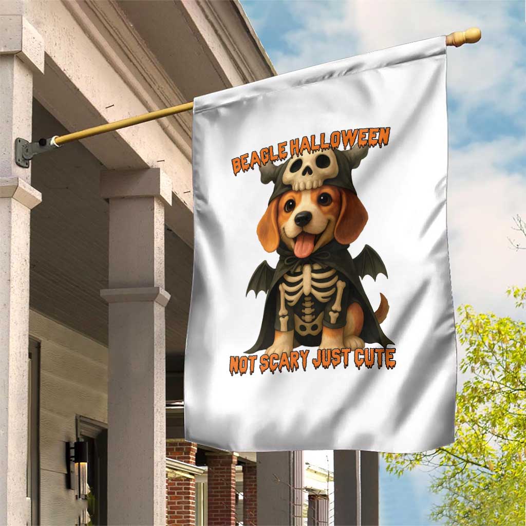 Beagle Halloween Skeleton Garden Flag Not Scary Just Cute Dog Lover TS12 Print Your Wear