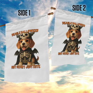Beagle Halloween Skeleton Garden Flag Not Scary Just Cute Dog Lover TS12 Print Your Wear