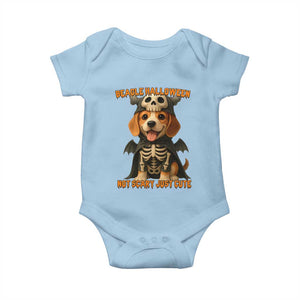 Beagle Halloween Skeleton Baby Onesie Not Scary Just Cute Dog Lover TS12 Light Blue Print Your Wear