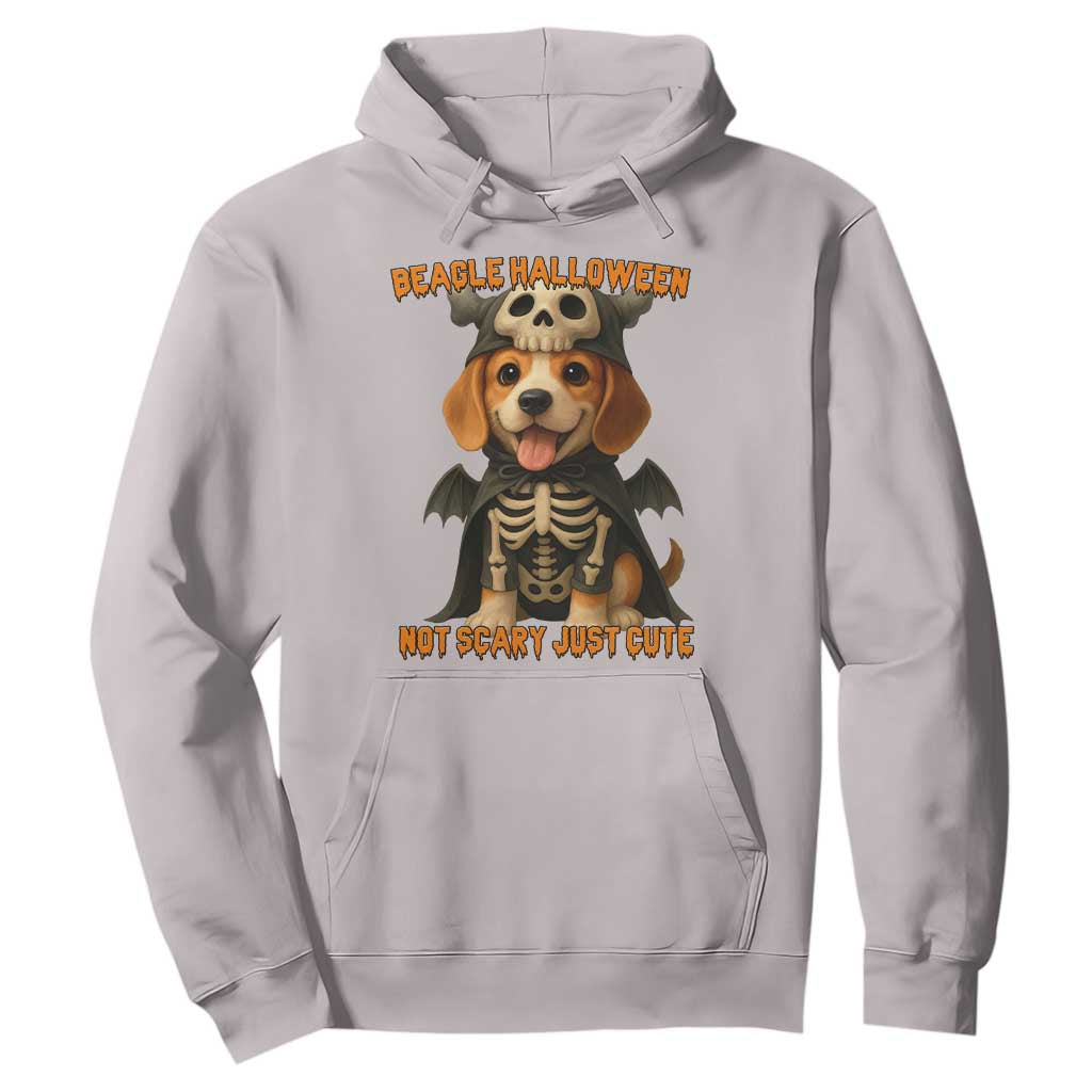 Beagle Halloween Skeleton Hoodie Not Scary Just Cute Dog Lover TS12 Ice Gray Print Your Wear