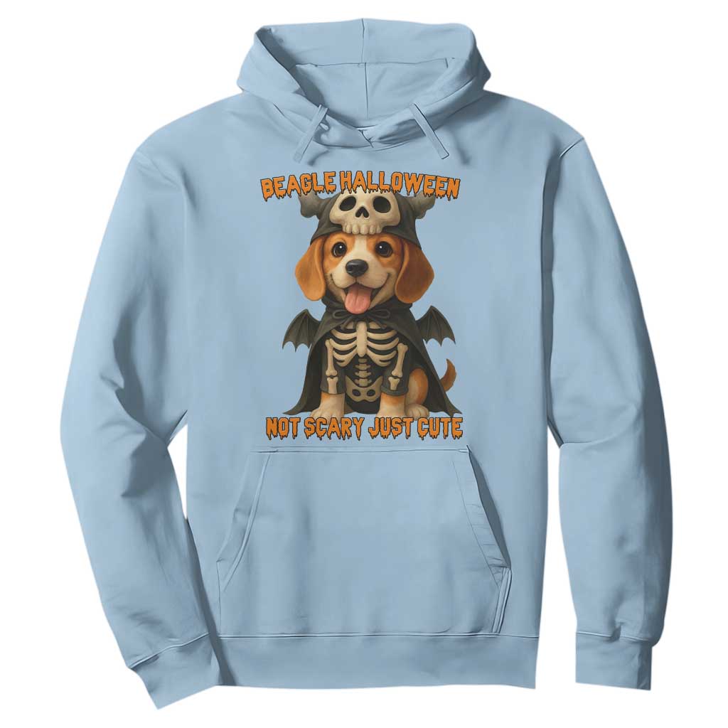 Beagle Halloween Skeleton Hoodie Not Scary Just Cute Dog Lover TS12 Light Blue Print Your Wear