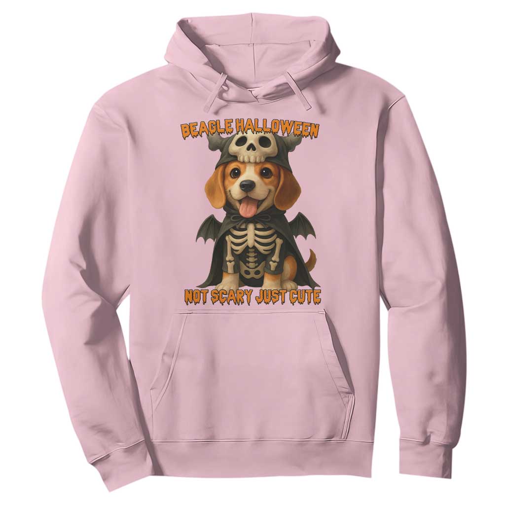 Beagle Halloween Skeleton Hoodie Not Scary Just Cute Dog Lover TS12 Light Pink Print Your Wear