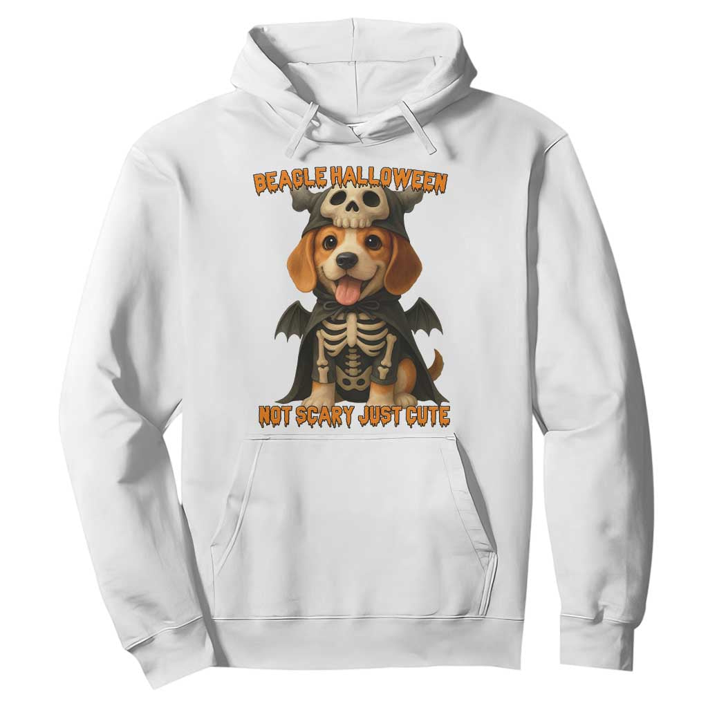 Beagle Halloween Skeleton Hoodie Not Scary Just Cute Dog Lover TS12 White Print Your Wear