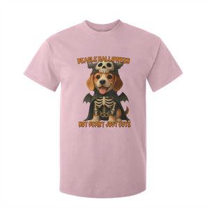 Beagle Halloween Skeleton T Shirt For Kid Not Scary Just Cute Dog Lover TS12 Light Pink Print Your Wear