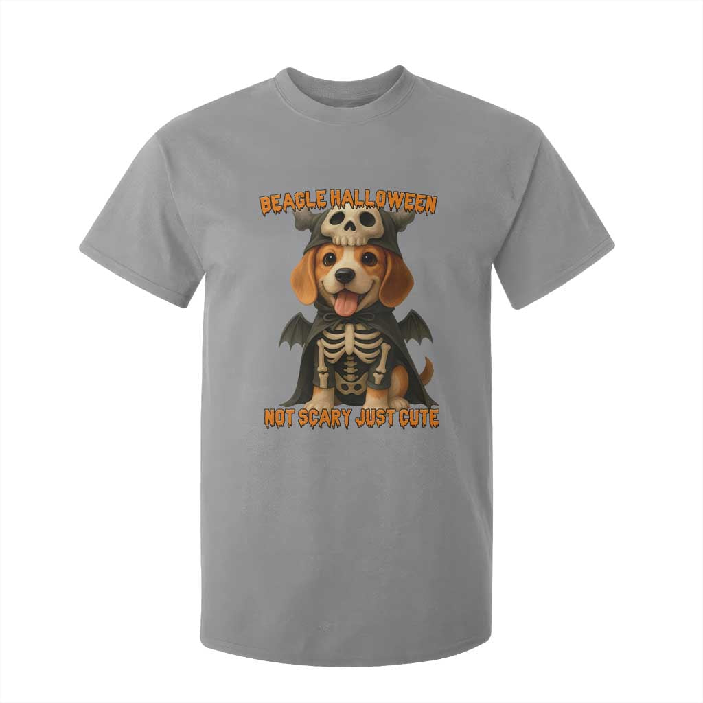Beagle Halloween Skeleton T Shirt For Kid Not Scary Just Cute Dog Lover TS12 Sport Gray Print Your Wear