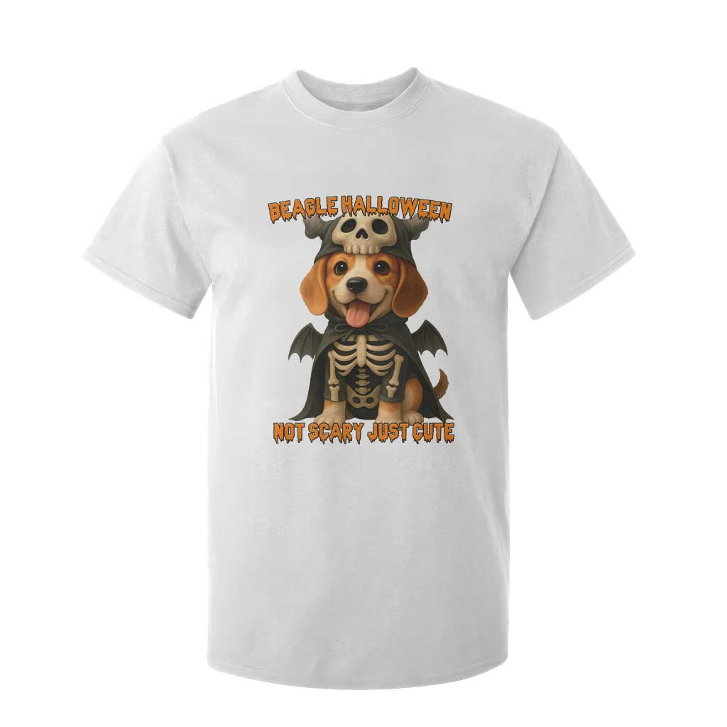 Beagle Halloween Skeleton T Shirt For Kid Not Scary Just Cute Dog Lover TS12 White Print Your Wear