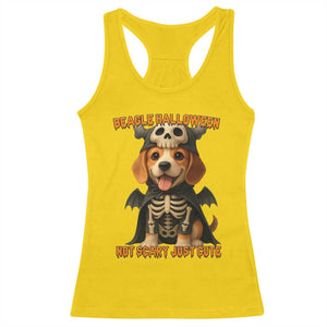 Beagle Halloween Skeleton Racerback Tank Top Not Scary Just Cute Dog Lover TS12 Daisy Print Your Wear