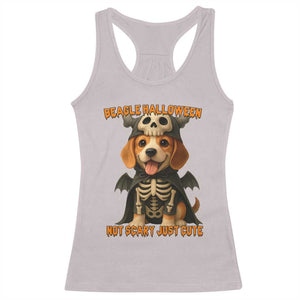 Beagle Halloween Skeleton Racerback Tank Top Not Scary Just Cute Dog Lover TS12 Ice Gray Print Your Wear