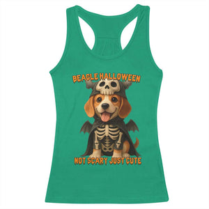 Beagle Halloween Skeleton Racerback Tank Top Not Scary Just Cute Dog Lover TS12 Irish Green Print Your Wear