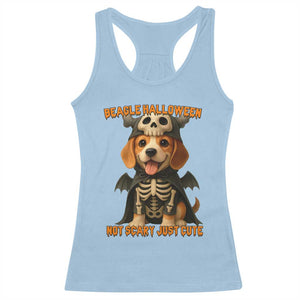 Beagle Halloween Skeleton Racerback Tank Top Not Scary Just Cute Dog Lover TS12 Light Blue Print Your Wear