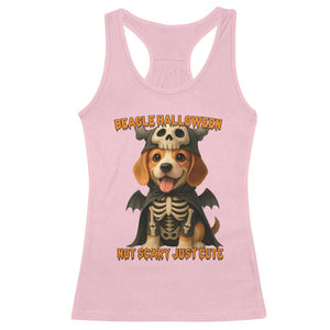Beagle Halloween Skeleton Racerback Tank Top Not Scary Just Cute Dog Lover TS12 Light Pink Print Your Wear