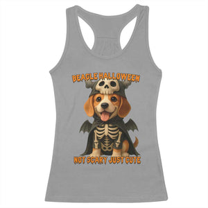 Beagle Halloween Skeleton Racerback Tank Top Not Scary Just Cute Dog Lover TS12 Sport Gray Print Your Wear