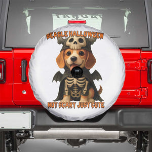 Beagle Halloween Skeleton Spare Tire Cover Not Scary Just Cute Dog Lover TS12 White Print Your Wear