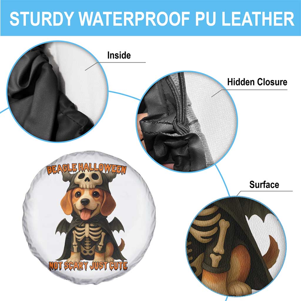 Beagle Halloween Skeleton Spare Tire Cover Not Scary Just Cute Dog Lover TS12 Print Your Wear