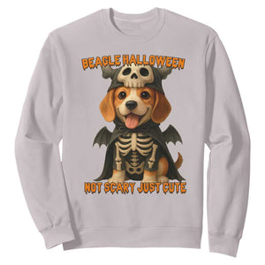 Beagle Halloween Skeleton Sweatshirt Not Scary Just Cute Dog Lover TS12 Ice Gray Print Your Wear