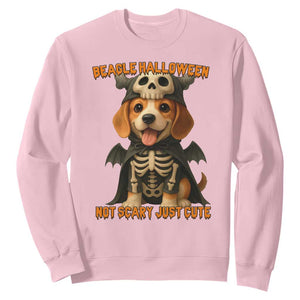 Beagle Halloween Skeleton Sweatshirt Not Scary Just Cute Dog Lover TS12 Light Pink Print Your Wear