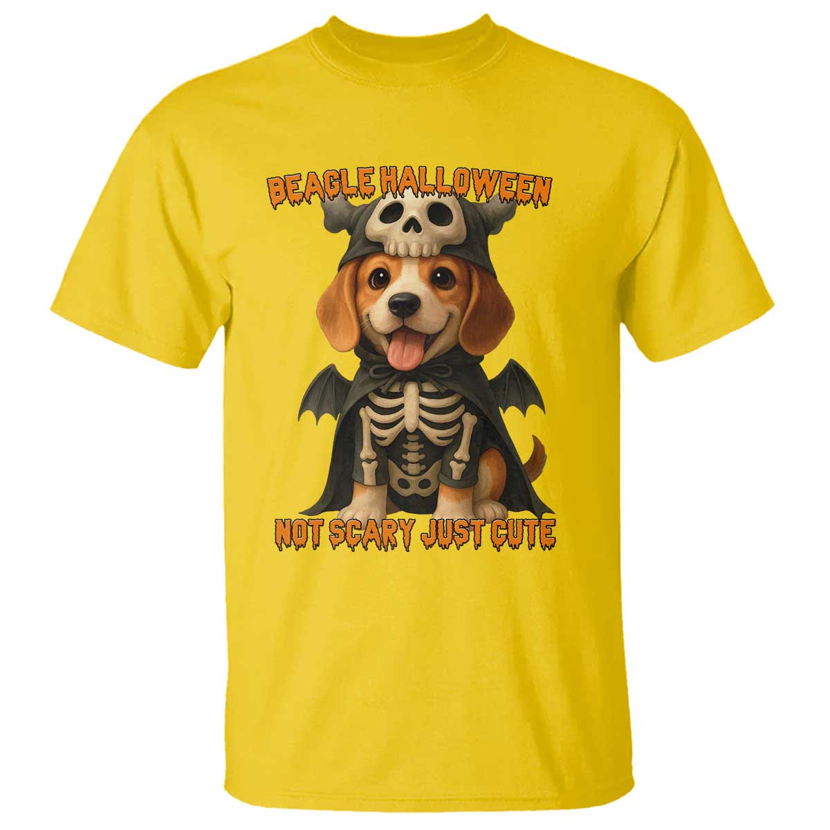 Beagle Halloween Skeleton T Shirt Not Scary Just Cute Dog Lover TS12 Daisy Print Your Wear