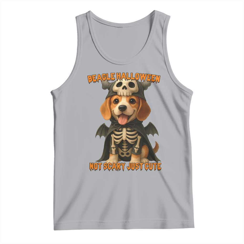 Beagle Halloween Skeleton Tank Top Not Scary Just Cute Dog Lover TS12 Athletic Heather Print Your Wear