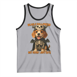 Beagle Halloween Skeleton Tank Top Not Scary Just Cute Dog Lover TS12 Athletic Heather Black Print Your Wear