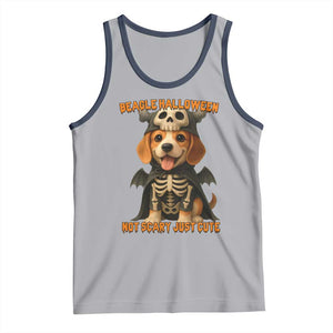 Beagle Halloween Skeleton Tank Top Not Scary Just Cute Dog Lover TS12 Athletic Heather Navy Print Your Wear