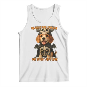 Beagle Halloween Skeleton Tank Top Not Scary Just Cute Dog Lover TS12 White Print Your Wear