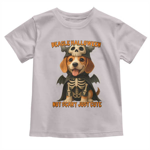 Beagle Halloween Skeleton Toddler T Shirt Not Scary Just Cute Dog Lover TS12 Ice Gray Print Your Wear