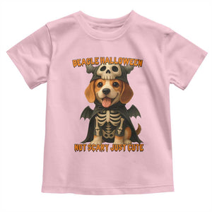 Beagle Halloween Skeleton Toddler T Shirt Not Scary Just Cute Dog Lover TS12 Light Pink Print Your Wear