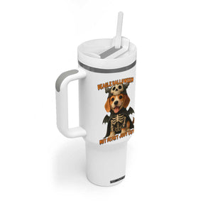 Beagle Halloween Skeleton Tumbler With Handle Not Scary Just Cute Dog Lover TS12 Print Your Wear
