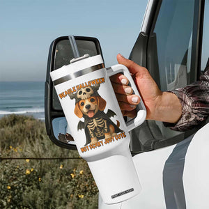 Beagle Halloween Skeleton Tumbler With Handle Not Scary Just Cute Dog Lover TS12 Print Your Wear
