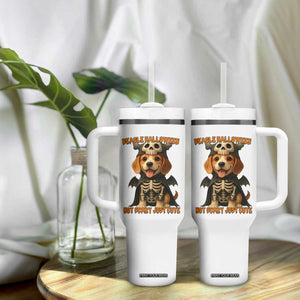 Beagle Halloween Skeleton Tumbler With Handle Not Scary Just Cute Dog Lover TS12 Print Your Wear