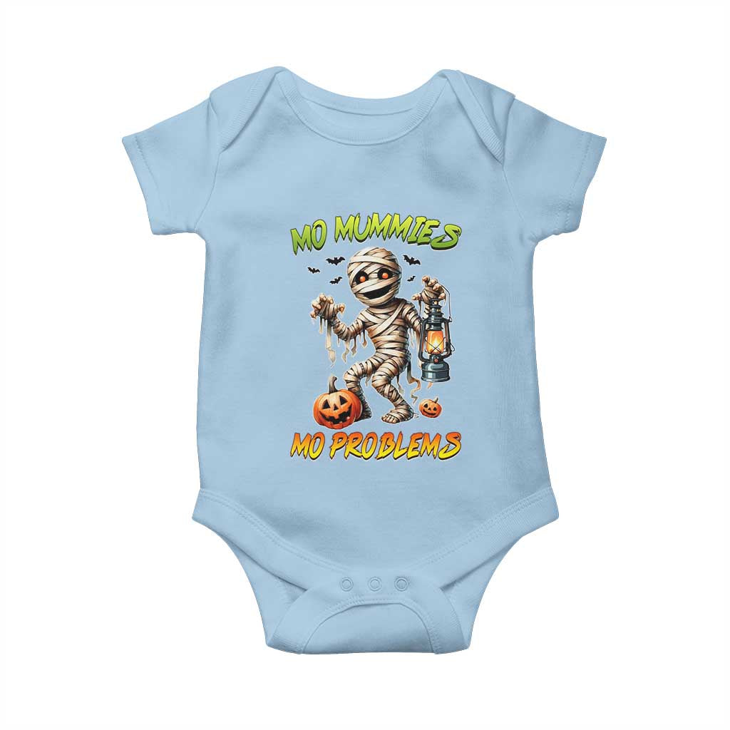 Halloween Mummy Baby Onesie Funny Mo Mummies Mo Problems TS12 Light Blue Print Your Wear
