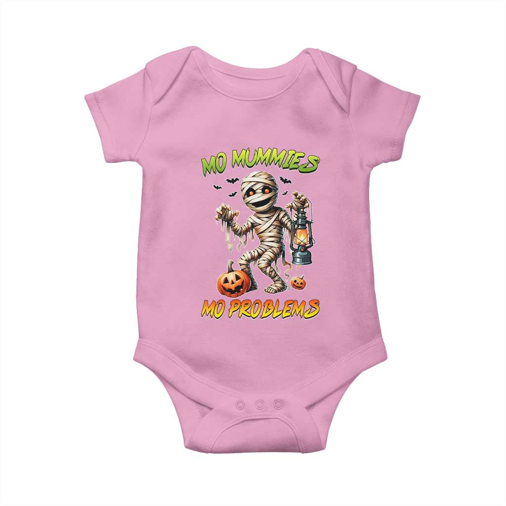 Halloween Mummy Baby Onesie Funny Mo Mummies Mo Problems TS12 Light Pink Print Your Wear