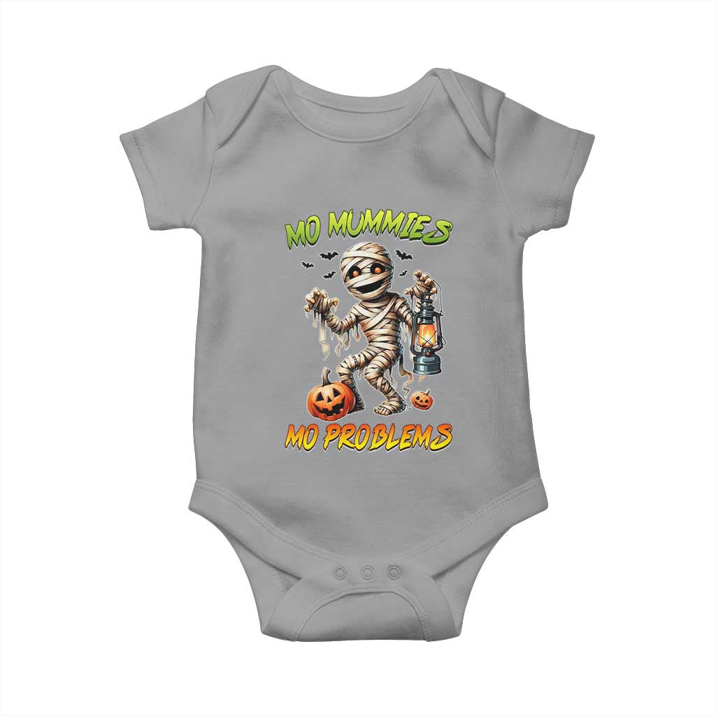 Halloween Mummy Baby Onesie Funny Mo Mummies Mo Problems TS12 Sport Gray Print Your Wear