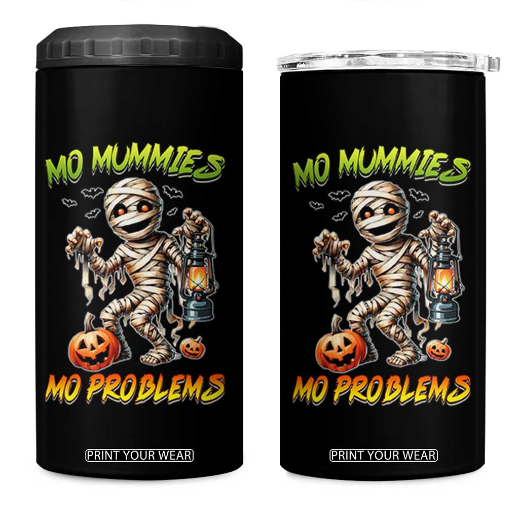 Halloween Mummy 4 in 1 Can Cooler Tumbler Funny Mo Mummies Mo Problems TS12 One Size: 16 oz Black Print Your Wear