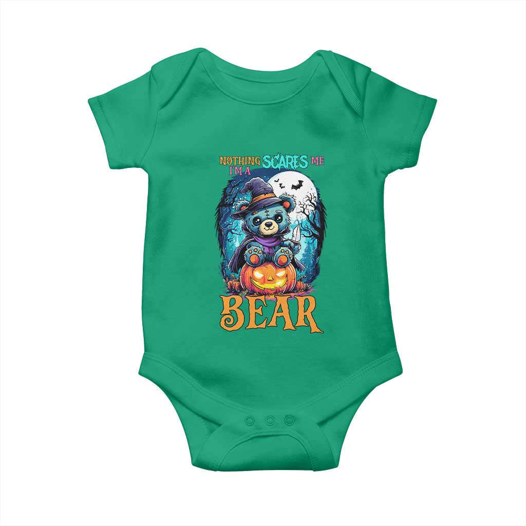 Halloween Killer Witch Teddy Bear Baby Onesie Nothing Scares Me TS12 Irish Green Print Your Wear