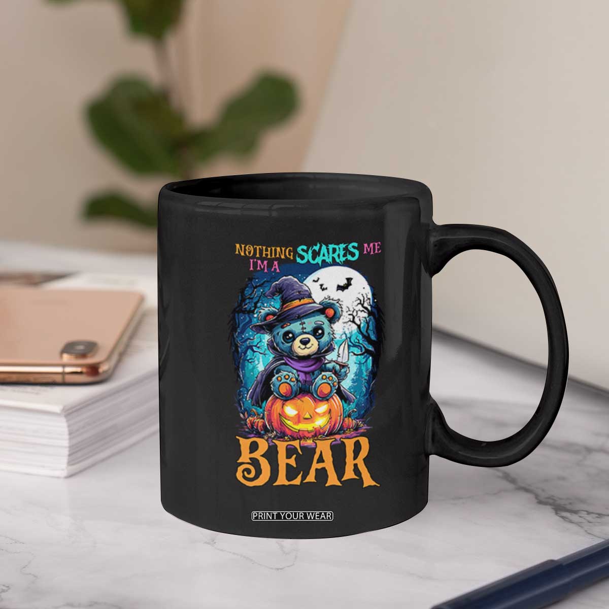 Halloween Killer Witch Teddy Bear Coffee Mug Nothing Scares Me TS12 Print Your Wear