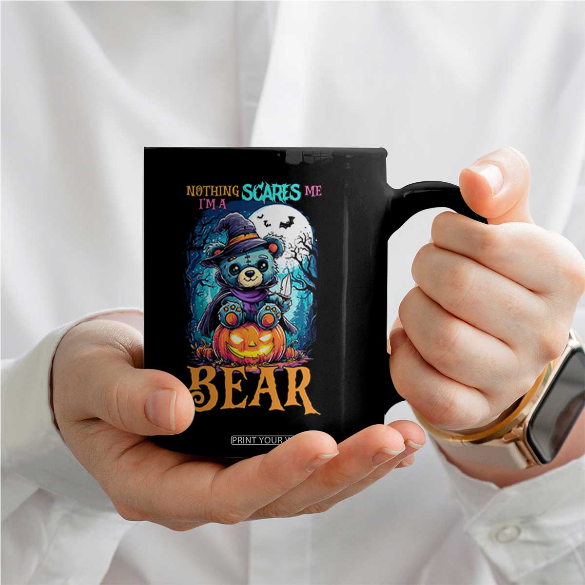 Halloween Killer Witch Teddy Bear Coffee Mug Nothing Scares Me TS12 Print Your Wear