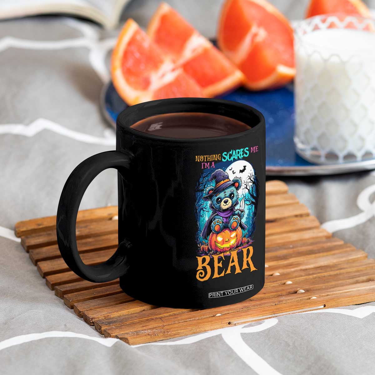 Halloween Killer Witch Teddy Bear Coffee Mug Nothing Scares Me TS12 Print Your Wear