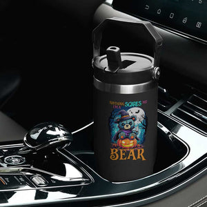 Halloween Killer Witch Teddy Bear Flip Straw Tumbler Nothing Scares Me TS12 Print Your Wear