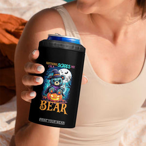 Halloween Killer Witch Teddy Bear 4 in 1 Can Cooler Tumbler Nothing Scares Me TS12 Print Your Wear