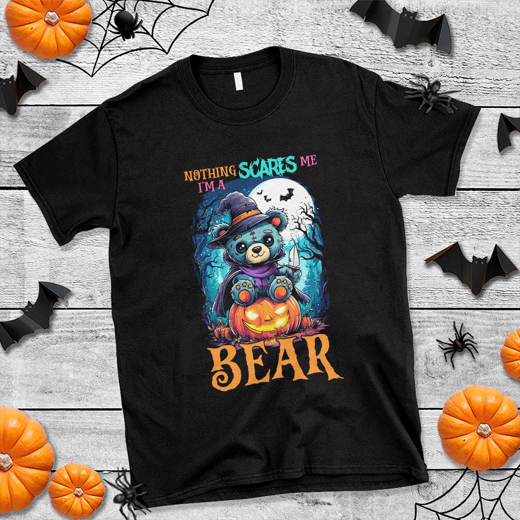 Halloween Killer Witch Teddy Bear T Shirt Nothing Scares Me TS12 Black Print Your Wear