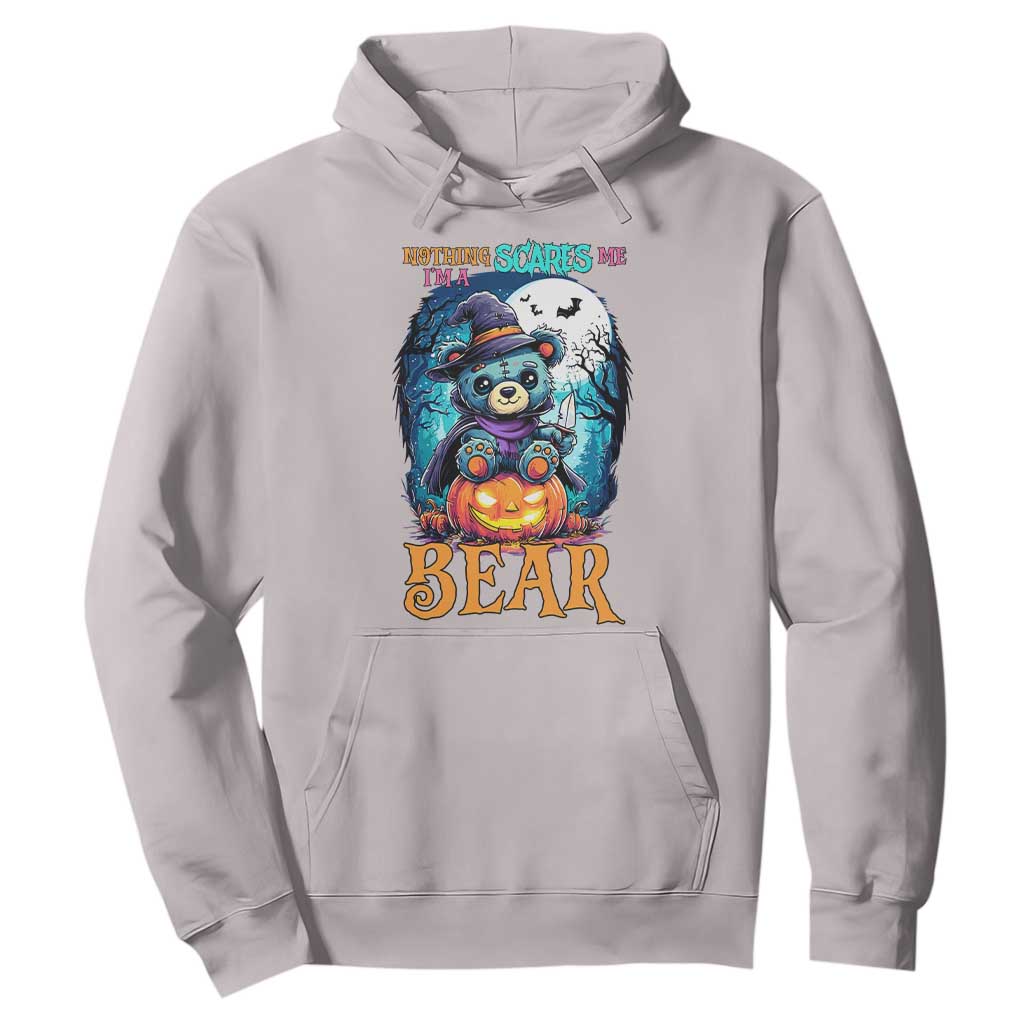 Halloween Killer Witch Teddy Bear Hoodie Nothing Scares Me TS12 Ice Gray Print Your Wear