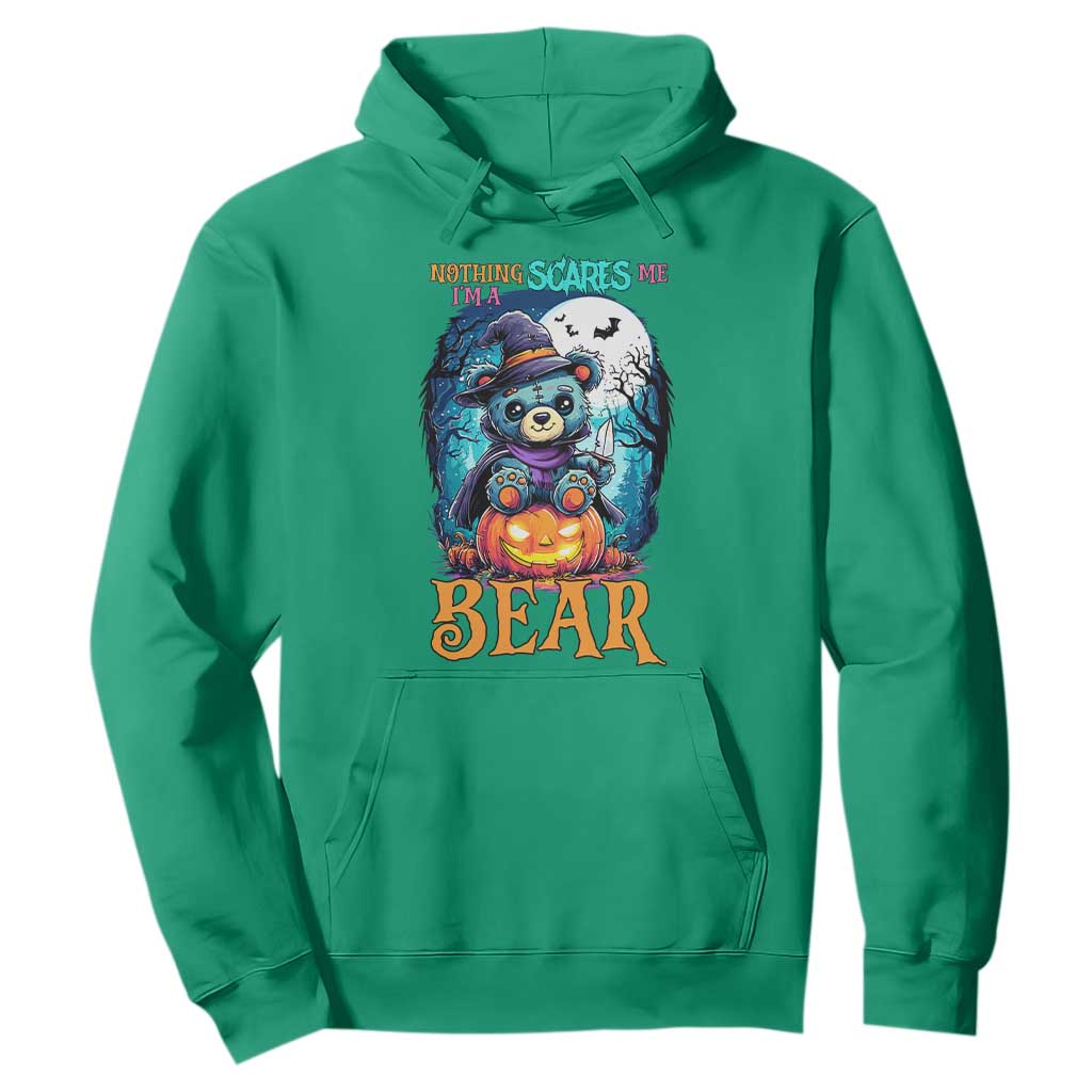Halloween Killer Witch Teddy Bear Hoodie Nothing Scares Me TS12 Irish Green Print Your Wear