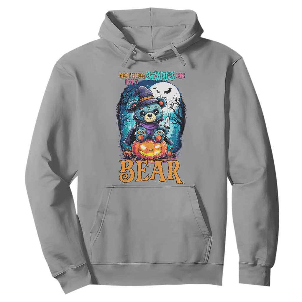 Halloween Killer Witch Teddy Bear Hoodie Nothing Scares Me TS12 Sport Gray Print Your Wear
